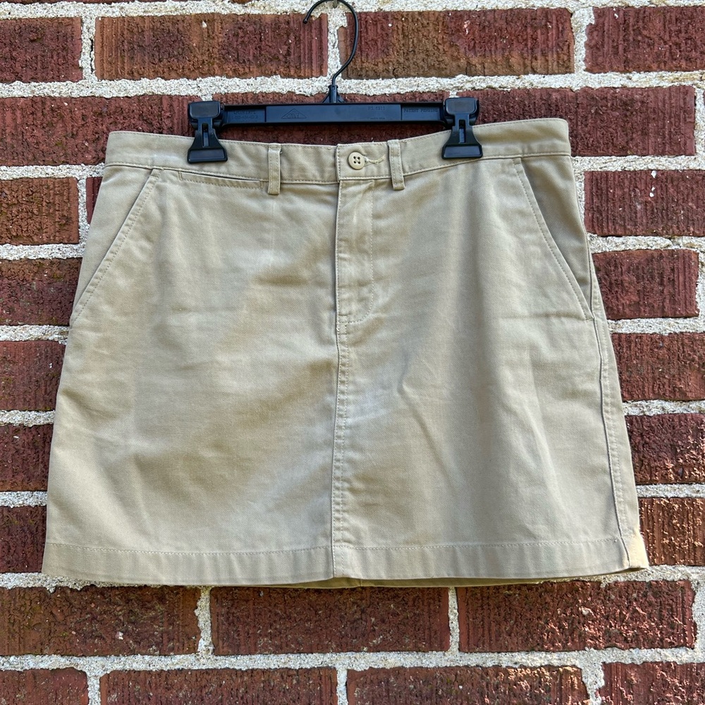 Ralph Lauren Sport Khaki Tan Mini Skirt 100% Cotton size 4 Fall Fashion Preppy